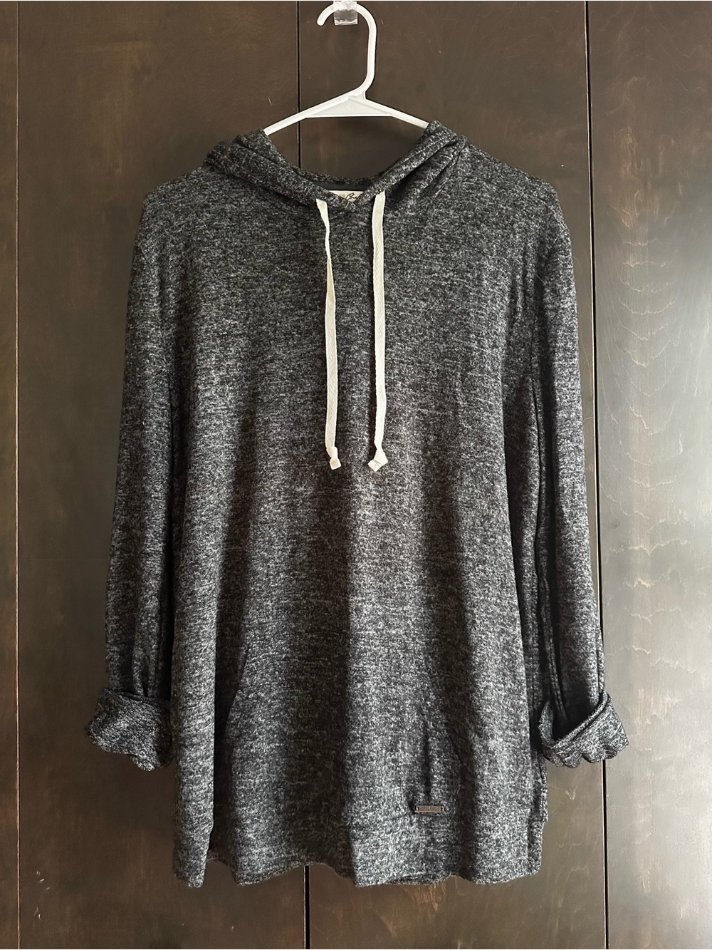 Express Charcoal Gray Hooded Pullover Sweater Sweatshirt
